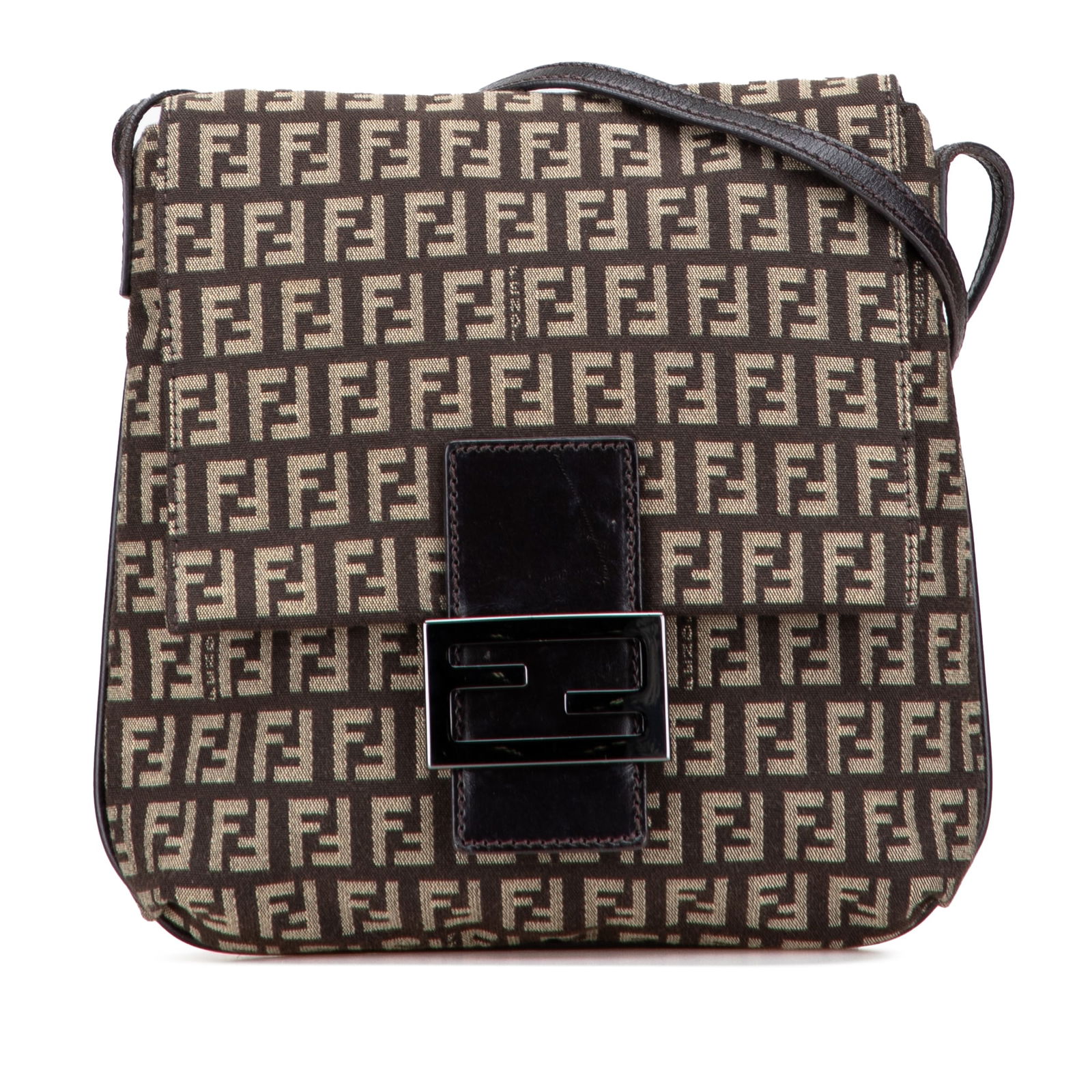 Fendi Zucchino Canvas Crossbody Bag in Brown Fabric: Fendi Zucchino Canvas Crossbody Bag in Brown Fabric This Fendi Zucchino Canvas Crossbody is a stylish and functional accessory crafted from durable canvas with leather trim. It features an adjustable