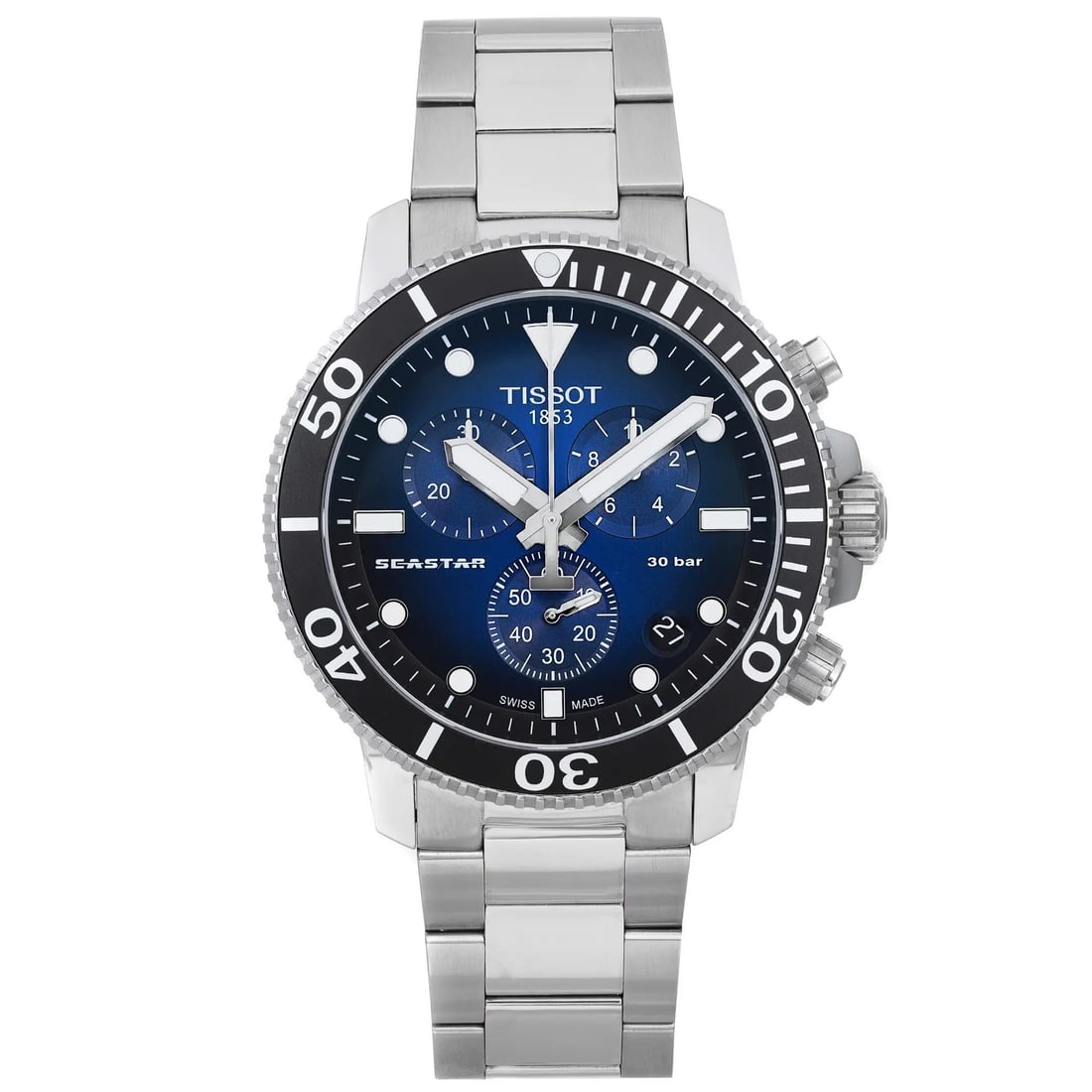 Tissot Seastar Steel 1000 Blue Gradient Dial Men's Watch T1204171104101: Tissot Seastar Steel 1000 Blue Gradient Dial Men's Watch T1204171104101 Discover the Tissot Seastar Steel 1000, a sophisticated wristwatch that combines functionality with elegant design. This timepie