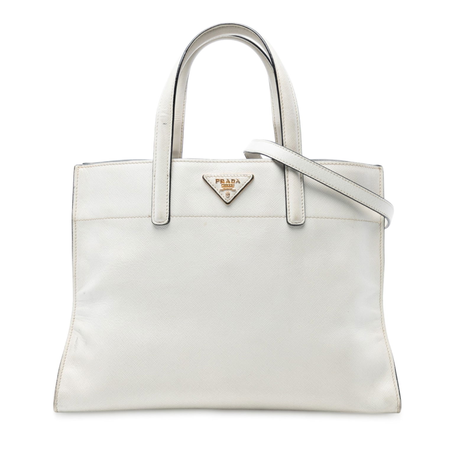 Prada Saffiano Soft Triple Pocket Tote White Leather Bag: Prada Saffiano Soft Triple Pocket Tote White Leather Bag The Prada Saffiano Soft Triple Pocket Tote is a stylish and practical accessory crafted from high-quality saffiano leather. This tote features
