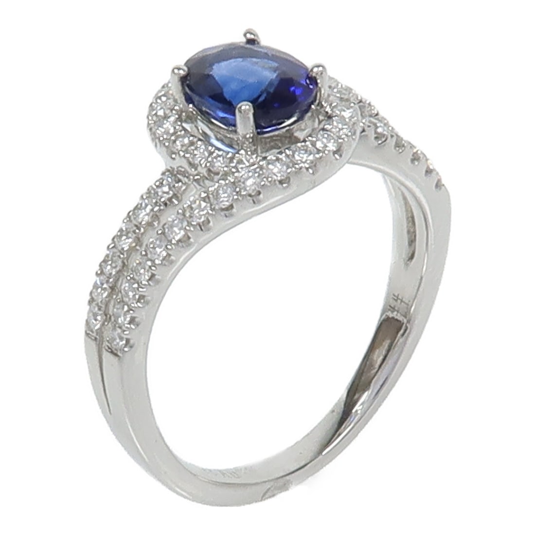 Sapphire Diamond Ring in 18K White Gold Size 6.25 (1 of 7)