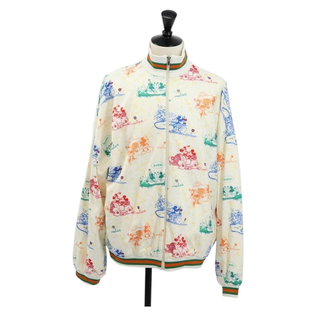 GUCCI White Zip Up Blouson Jacket COMME des GARCONS Exclusive Nylon: GUCCI White Zip Up Blouson Jacket COMME des GARCONS Exclusive Nylon Elevate your wardrobe with this exclusive GUCCI Zip Up Blouson Jacket, a collaboration with COMME des GARCONS. Crafted in Italy from