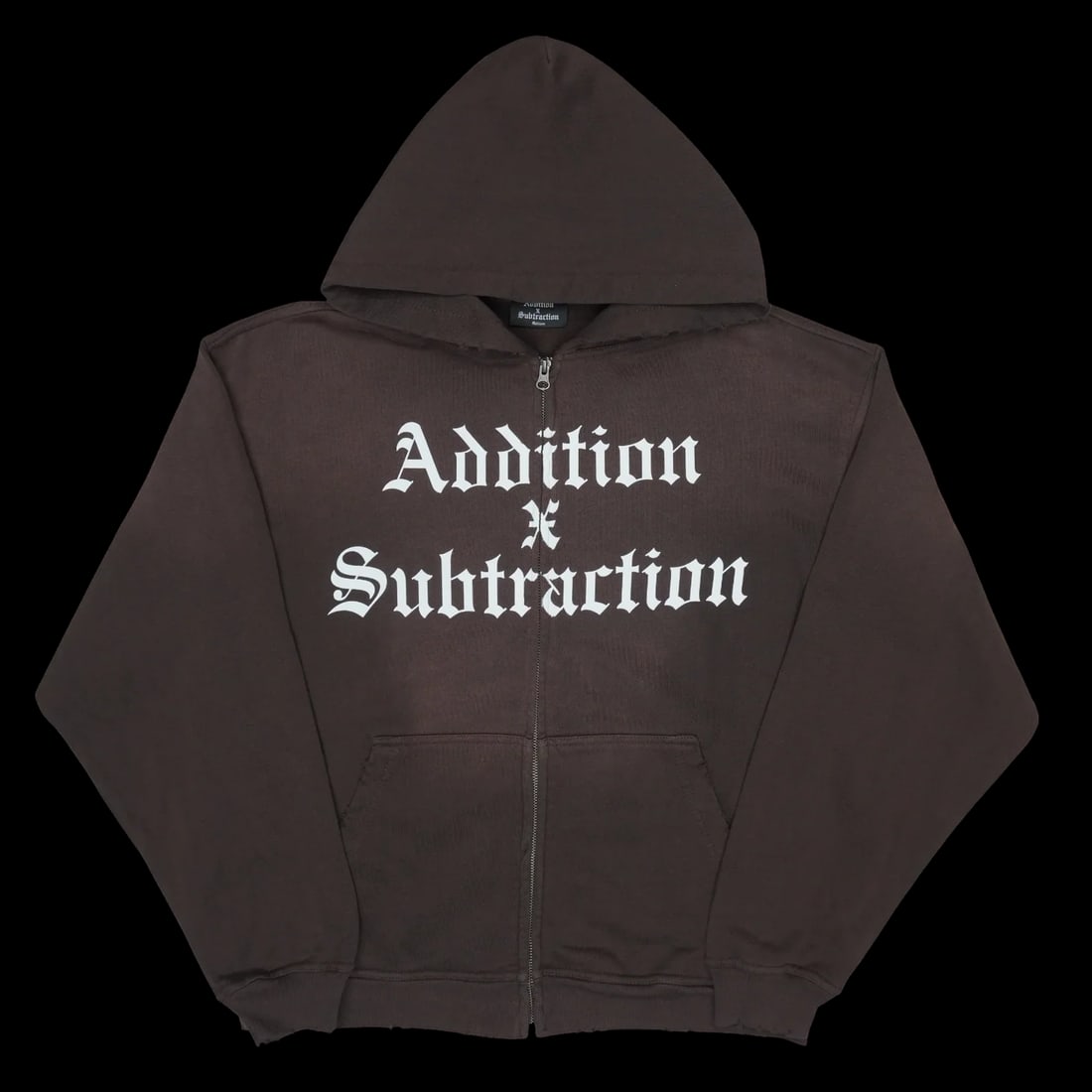 ABS New Beginnings Vintage Wash Brown Zip Up Hoodie: ABS New Beginnings Vintage Wash Brown Zip Up Hoodie The Addition By Subtraction "New Beginnings" Vintage Wash Brown Zip-Up Hoodie seamlessly combines classic style and everyday comfort. Made from prem