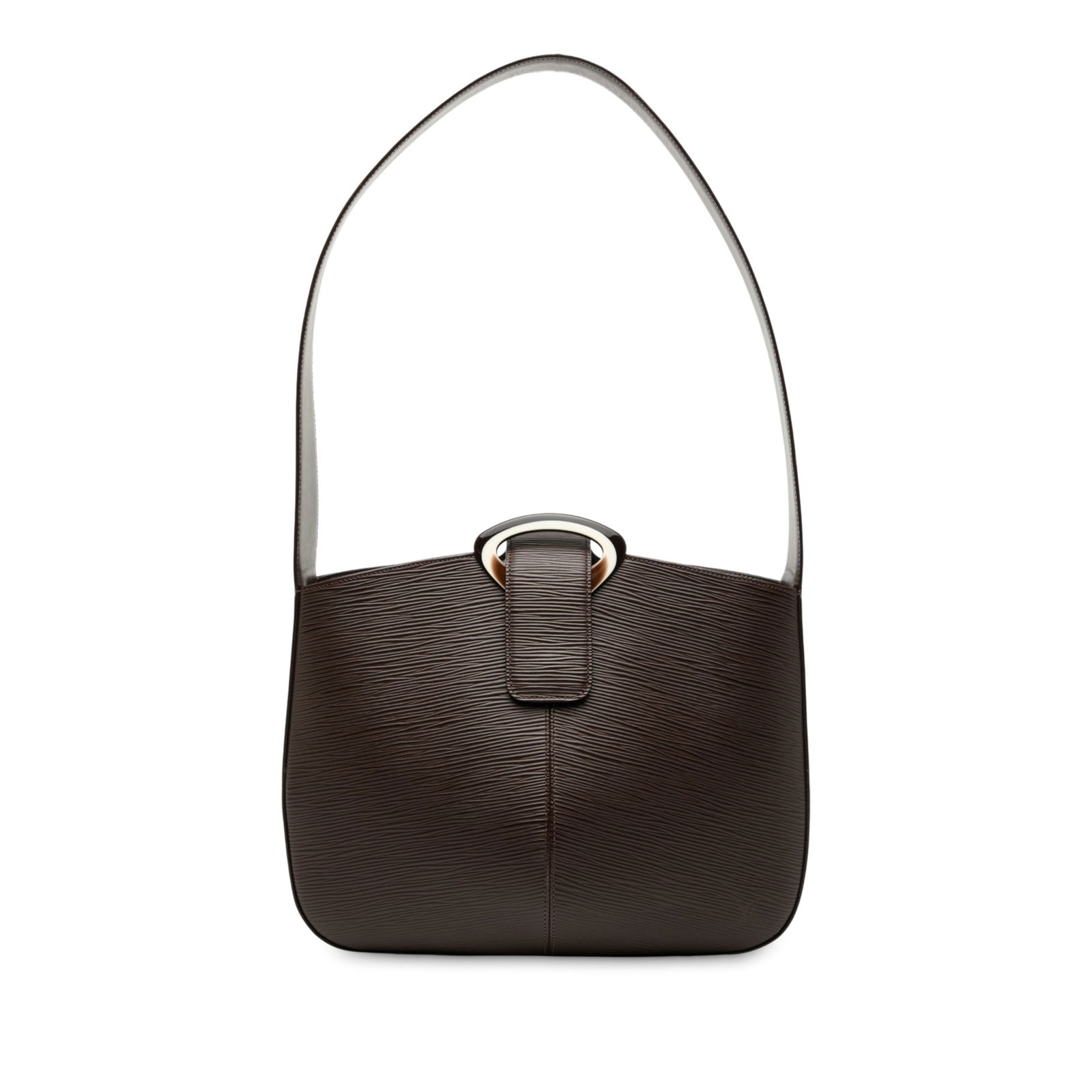 Louis Vuitton Epi Reverie Brown Leather Bag with Magnetic Closure: Louis Vuitton Epi Reverie Brown Leather Bag with Magnetic Closure Introducing the Louis Vuitton Epi Reverie, a sophisticated bag crafted from durable epi leather. This stylish accessory features a fla