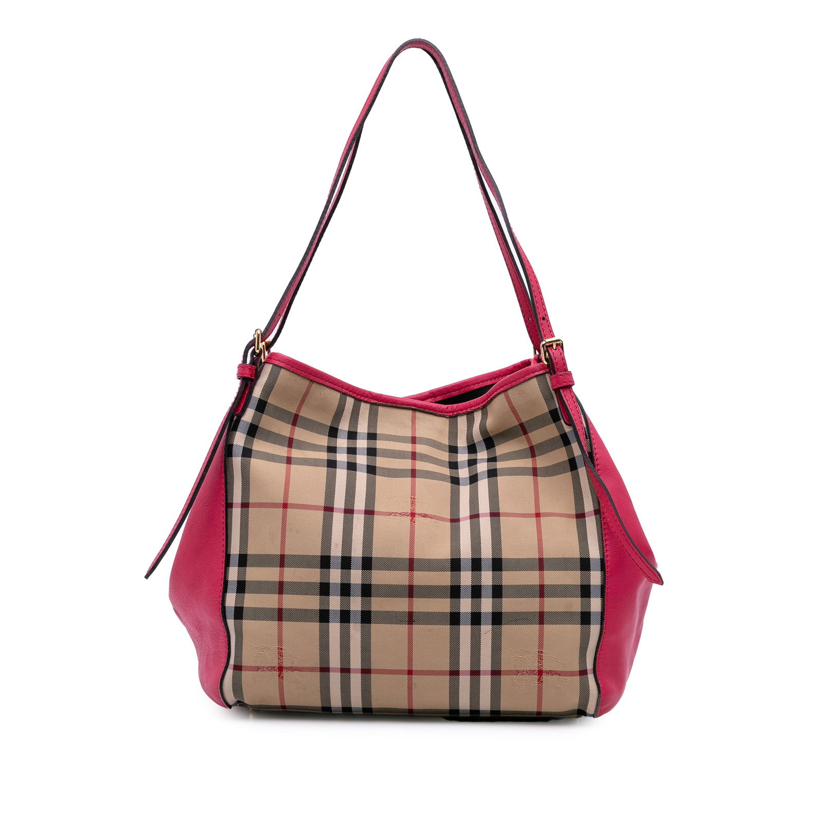Burberry Small Canterbury Tote Haymarket Check Canvas Leather: Burberry Small Canterbury Tote Haymarket Check Canvas Leather This Burberry Small Haymarket Check Canvas and Leather Canterbury Tote is a stylish and practical accessory. Featuring a distinctive hayma