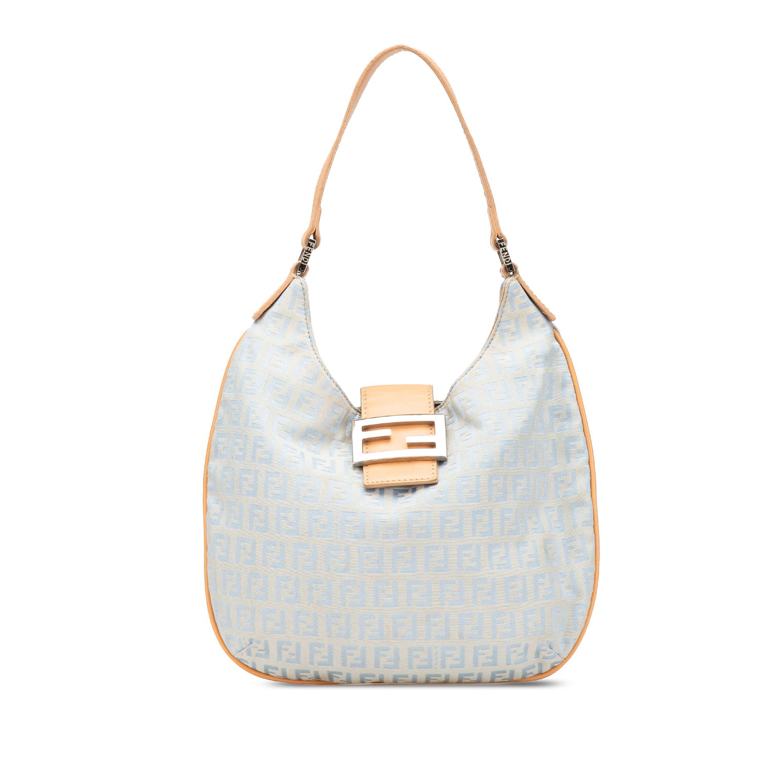 Fendi Zucchino Canvas Hobo Bag Blue Italy Leather Trim: Fendi Zucchino Canvas Hobo Bag Blue Italy Leather Trim Introducing the Fendi Zucchino Canvas Hobo, an elegant and versatile accessory crafted in Italy. This stylish hobo bag showcases a durable canvas