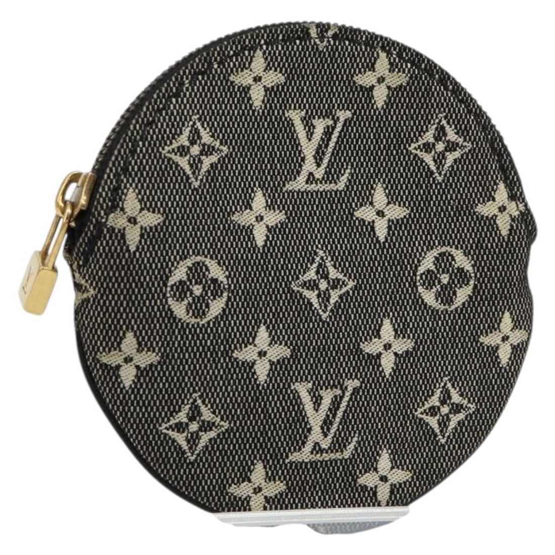 LOUIS VUITTON Mini Lin Coin Purse Black M92453 Auth France: LOUIS VUITTON Mini Lin Coin Purse Black M92453 Auth France Introducing the stylish LOUIS VUITTON Mini Lin Porte Monnaie Round Coin Purse in elegant black. This chic coin purse is crafted from durable