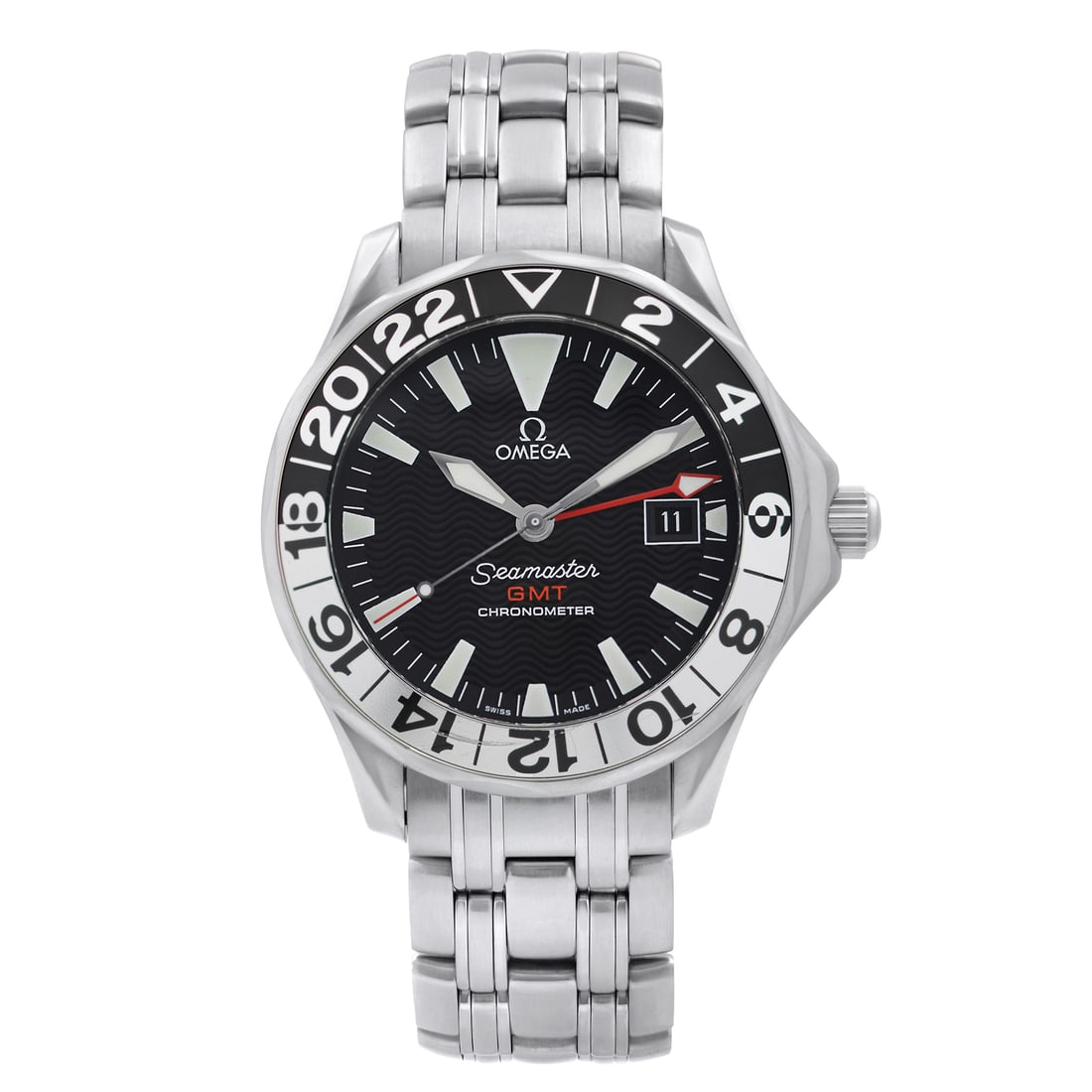 Omega Seamaster GMT 50th Anniversary Men's Watch 2234.50.00 Black Dial Stainless Steel: Omega Seamaster GMT 50th Anniversary Men's Watch 2234.50.00 Black Dial Stainless Steel This Omega Seamaster GMT 50th Anniversary watch combines elegance and functionality, making it a perfect companio