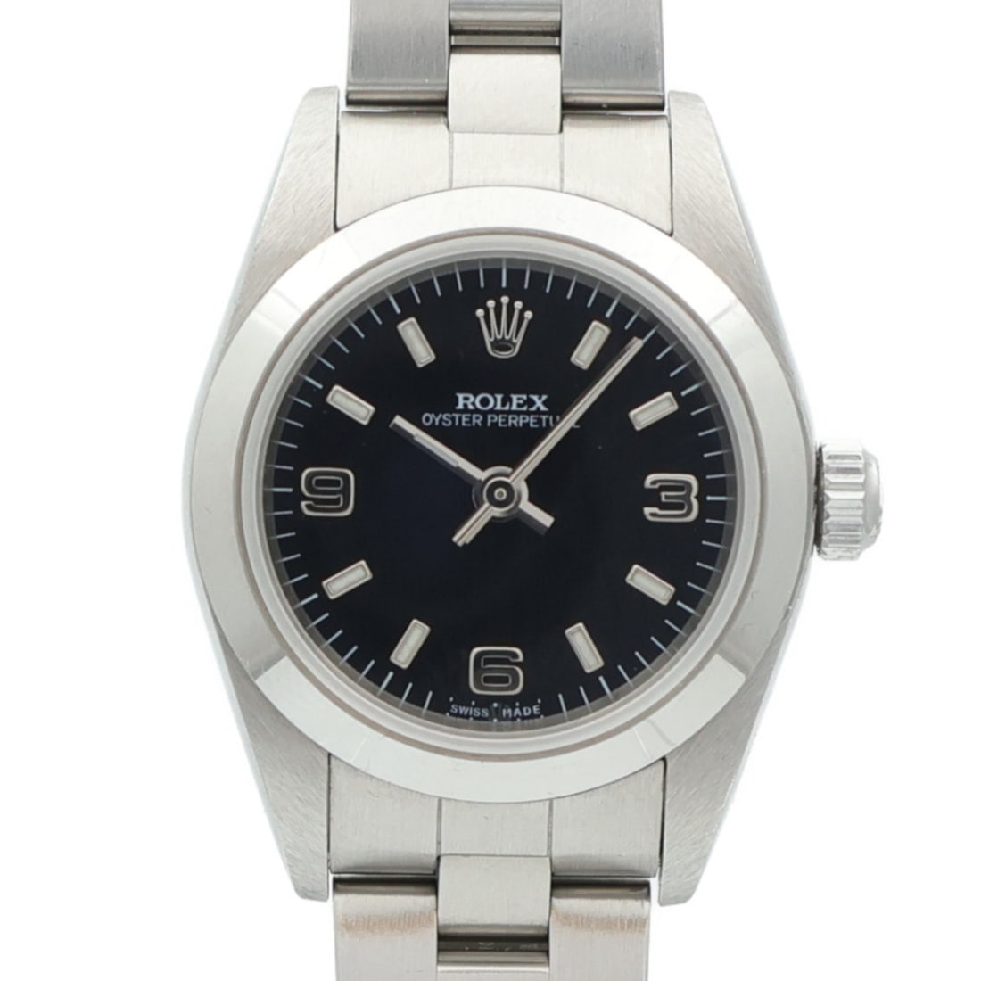 ROLEX Oyster Perpetual 76080 Automatic Stainless Steel Black Watch (1 of 18)