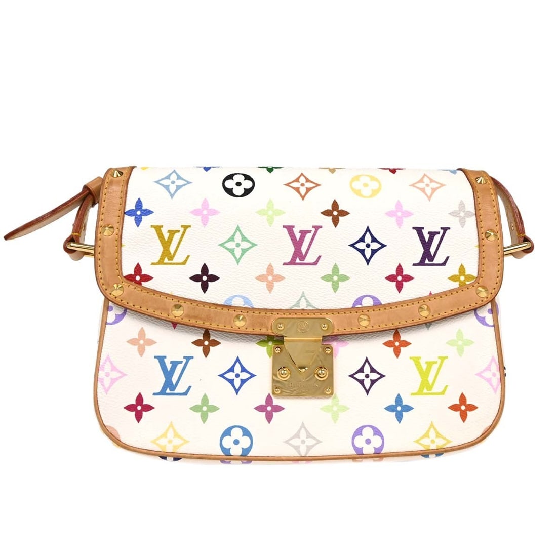 Louis Vuitton Sologne White Multicolor Canvas Crossbody Bag (1 of 10)