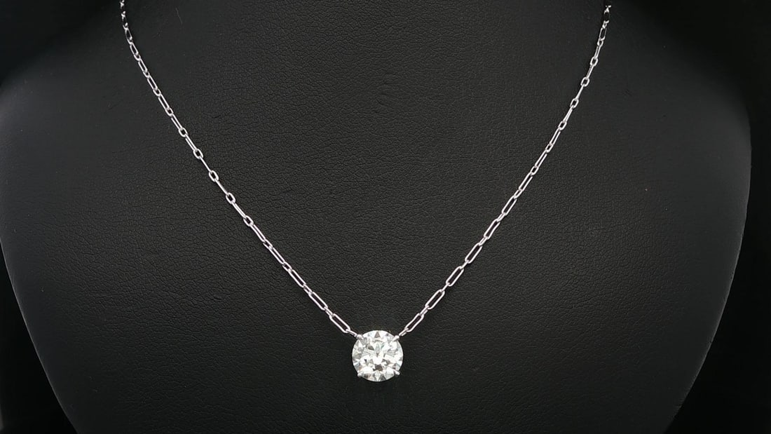 Handmade Platinum 1.20ct GIA Old European Cut Diamond Pendant Necklace (1 of 12)