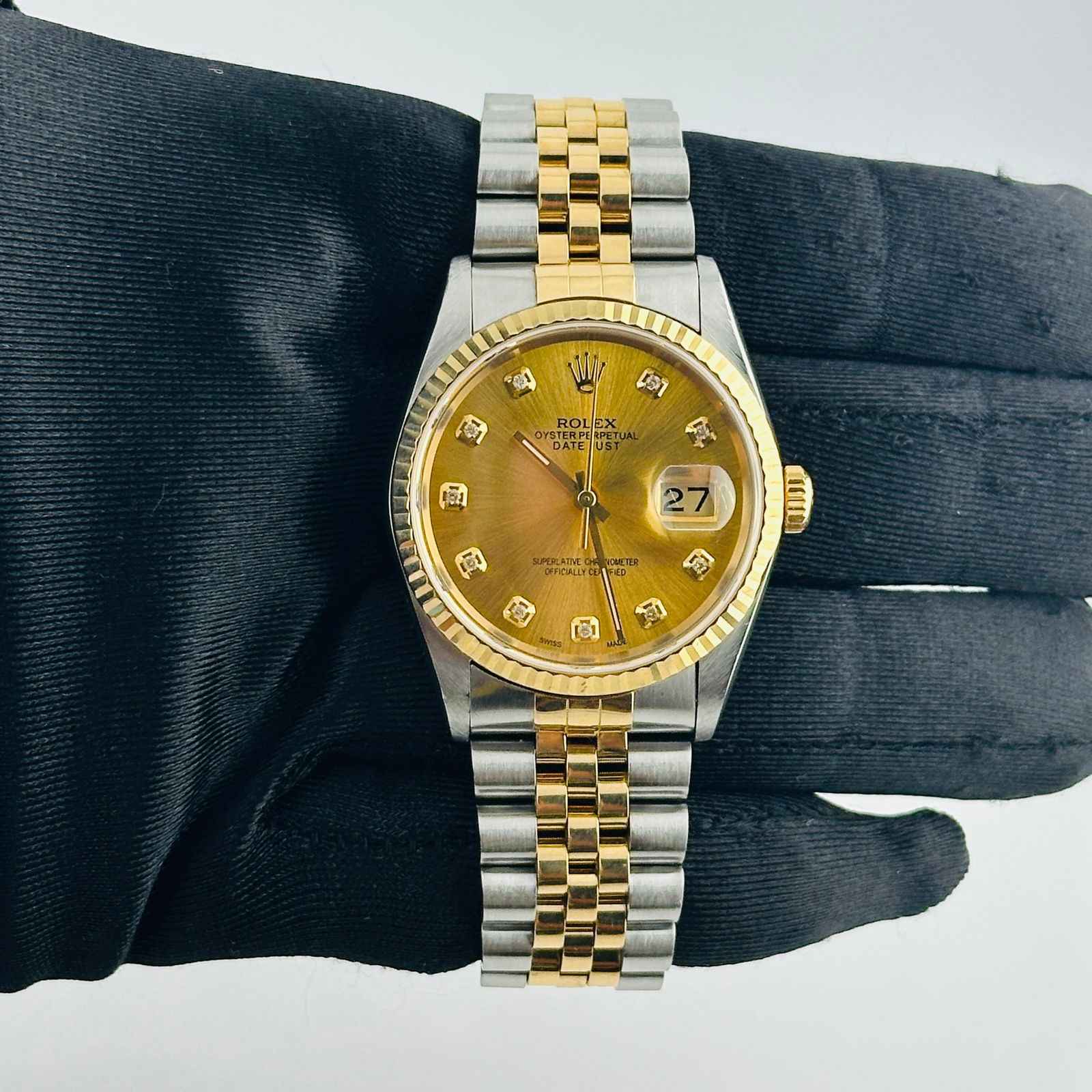 Rolex Datejust 16233 Champagne Diamond Dial Jubilee Bracelet (1 of 3)