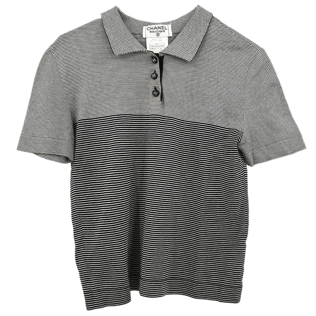 Chanel Vintage Black Cotton Short Sleeve Top 97C Size 34 (1 of 10)