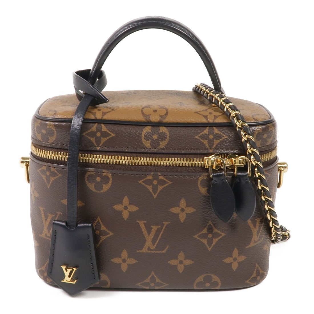 LOUIS VUITTON LV GHW Vanity PM 2 Way Shoulder Bag M45165 Monogram Brown: LOUIS VUITTON LV GHW Vanity PM 2 Way Shoulder Bag M45165 Monogram Brown This Louis Vuitton Vanity PM 2 Way Shoulder Bag is a stylish and versatile accessory that can be worn in multiple ways. Crafted
