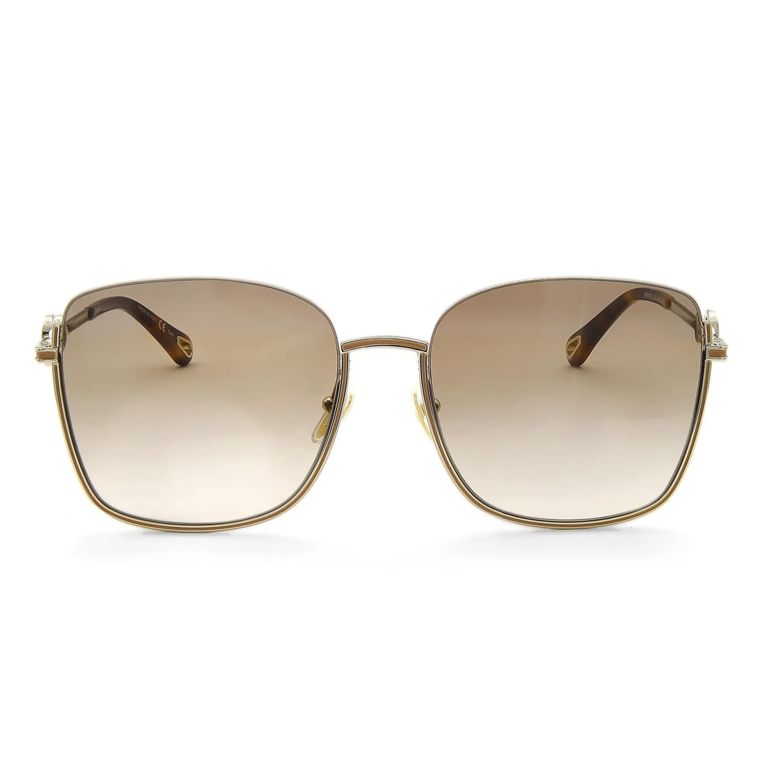 Chloe Square Frame Sunglasses CH0070SK 003 Gold Oversized Tinted Lenses: Chloe Square Frame Sunglasses CH0070SK 003 Gold Oversized Tinted Lenses Embrace a blend of street fashion and luxury with these Chloe Eyewear Square Frame Sunglasses CH0070SK 003. Featuring a striking