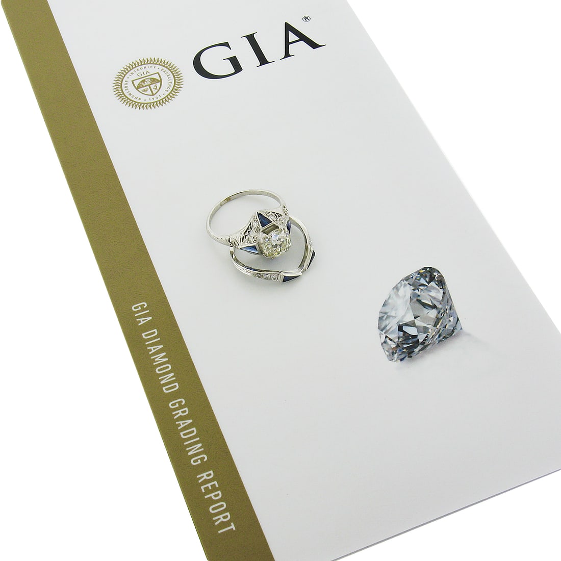 Antique Art Deco Platinum GIA 1.97ctw Diamond Engagement Ring & Band Set: Antique Art Deco Platinum GIA 1.97ctw Diamond Engagement Ring & Band Set This exquisite Antique Art Deco engagement ring and band set is crafted in solid platinum, featuring a stunning 1.75 carat GIA