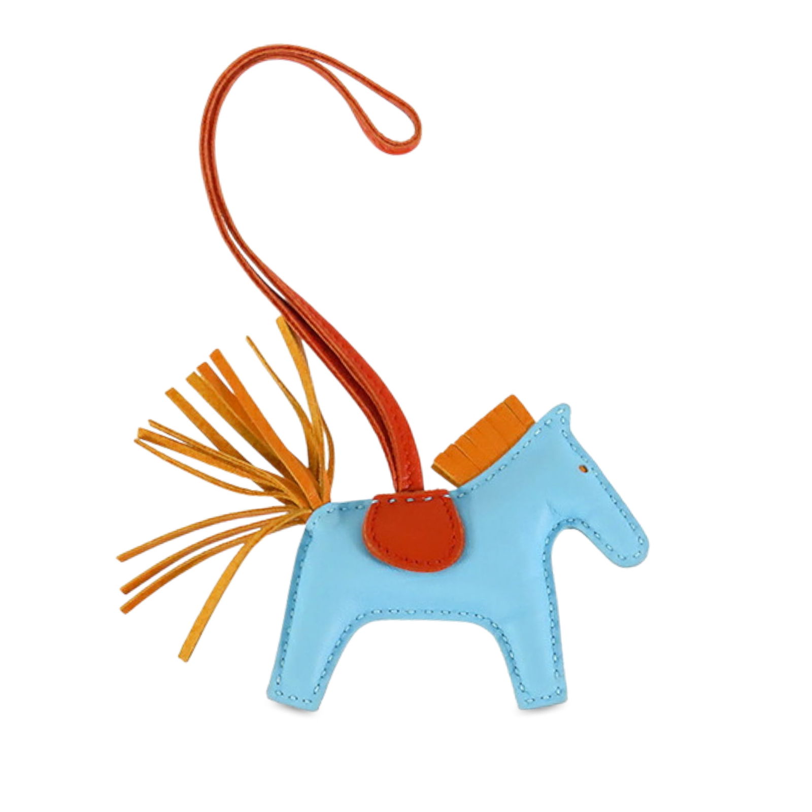 Hermes Milo Grigri Rodeo Horse Bag Charm in Celeste Carnelian Leather (1 of 9)