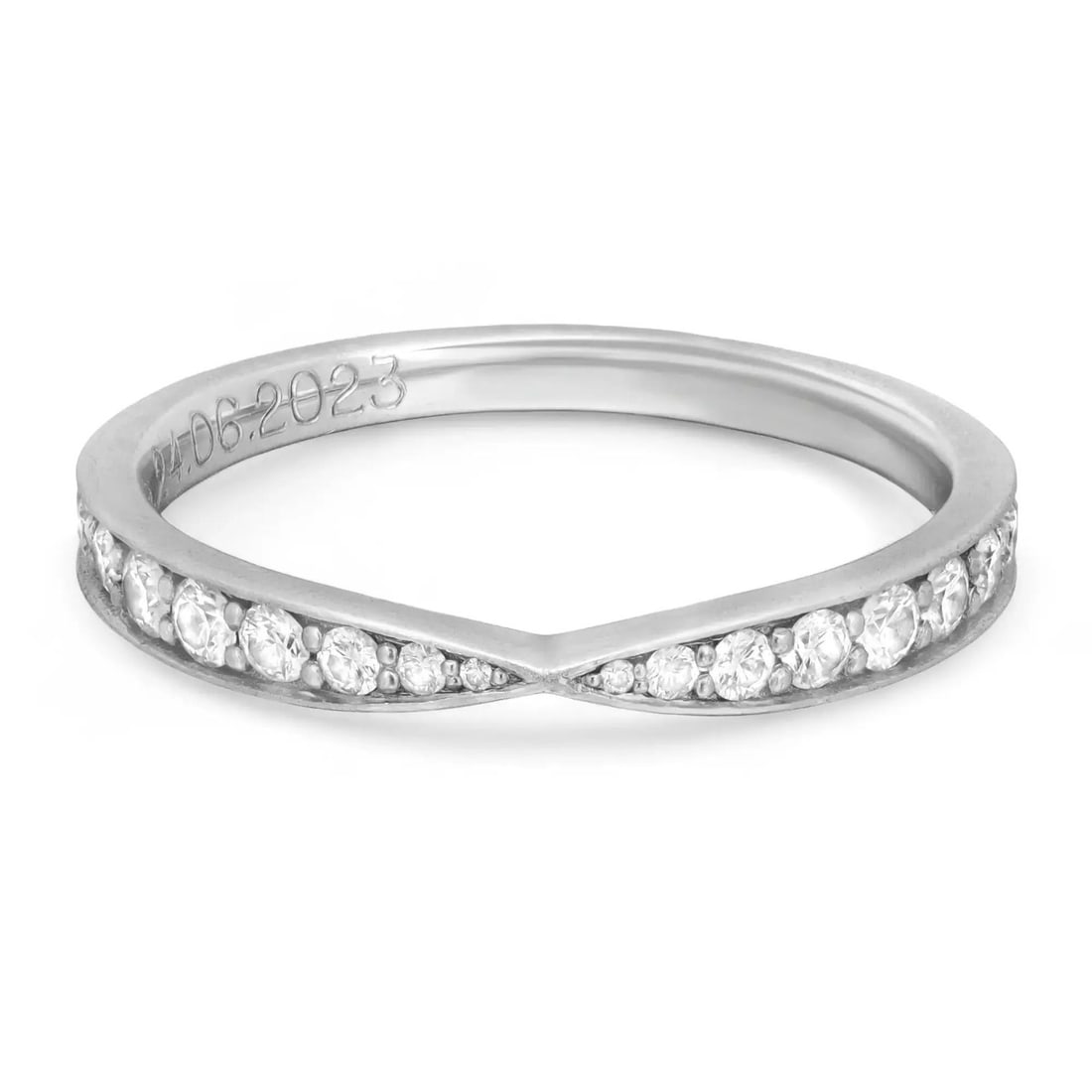 Tiffany & Co. Harmony Platinum Diamond Band Ring 0.23ct Size 5.25 (1 of 5)