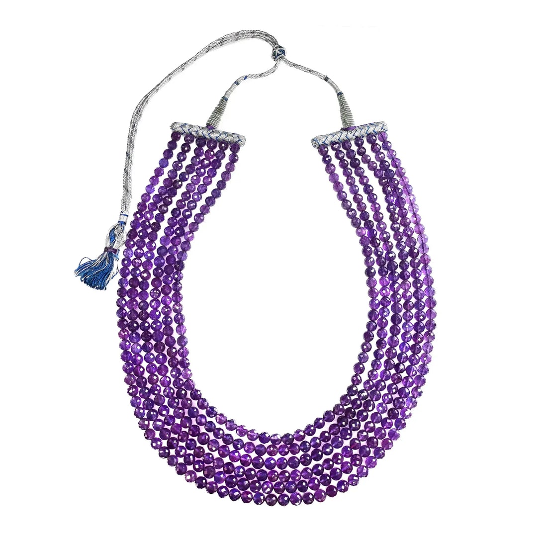 Rachel Koen 705 Carat Round Faceted Amethyst 6 Strand Necklace (1 of 4)