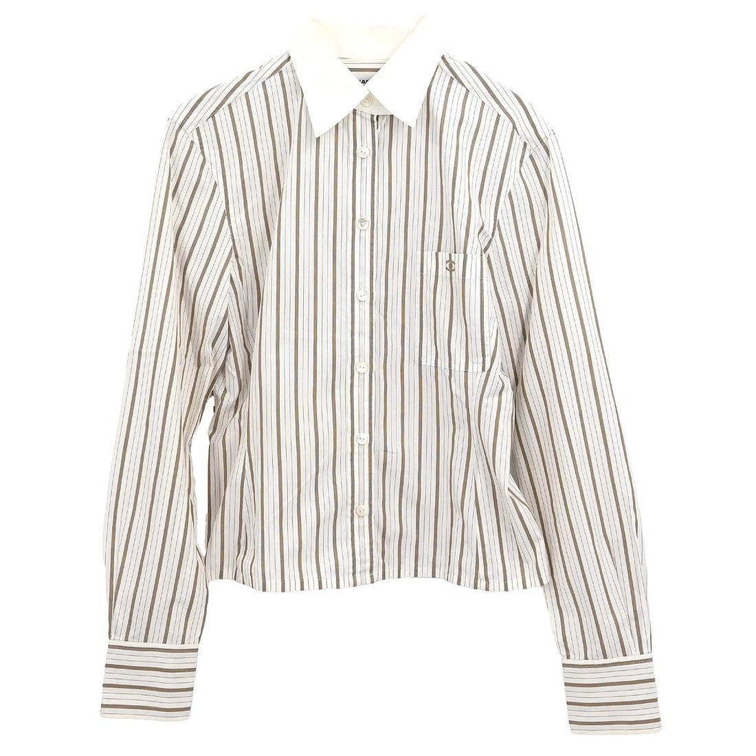 Chanel Vintage White Cotton Long Sleeve Blouse (1 of 10)