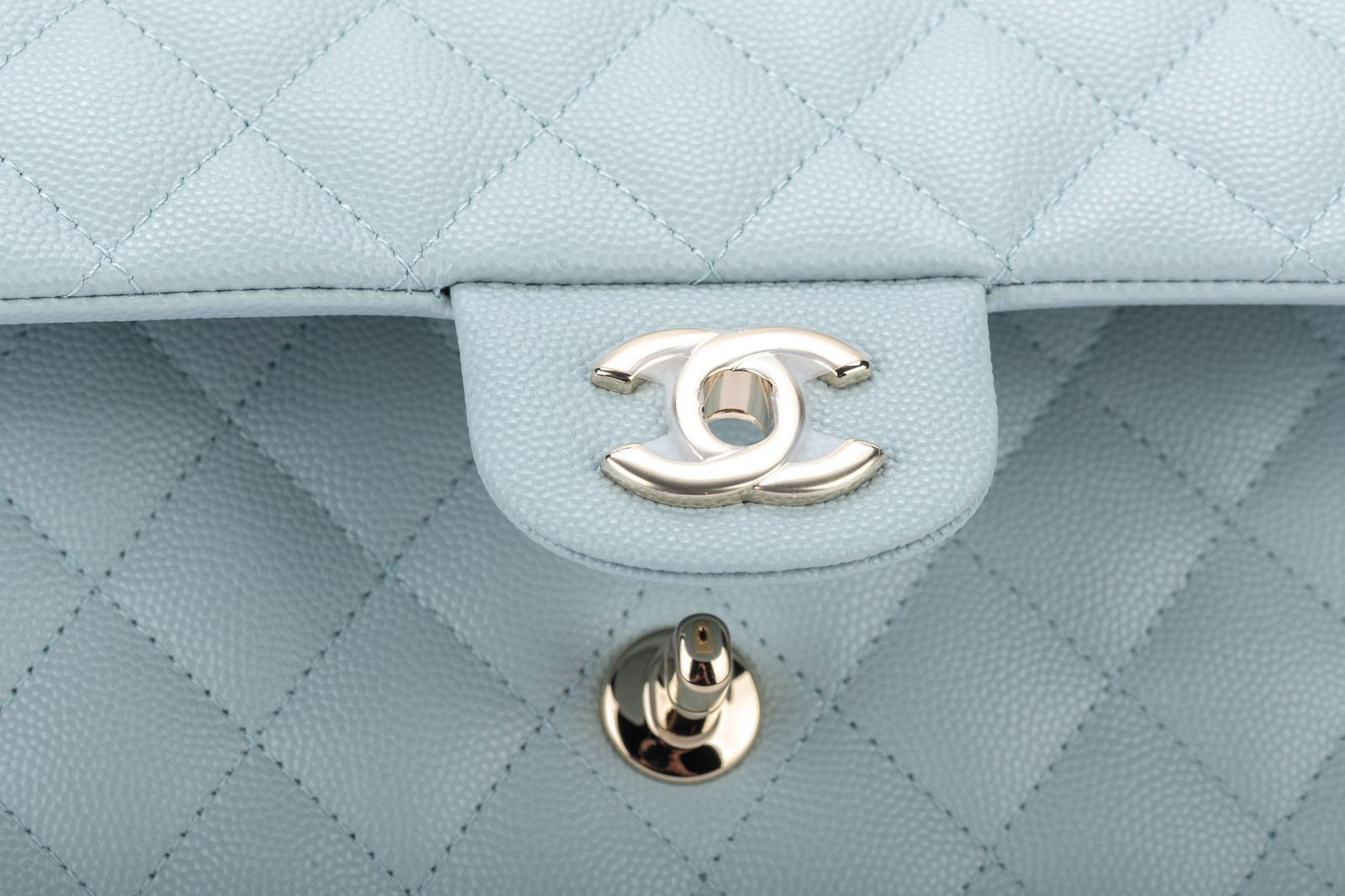 Chanel Celeste Caviar Double Flap Bag Collection 32 BNIB - 11