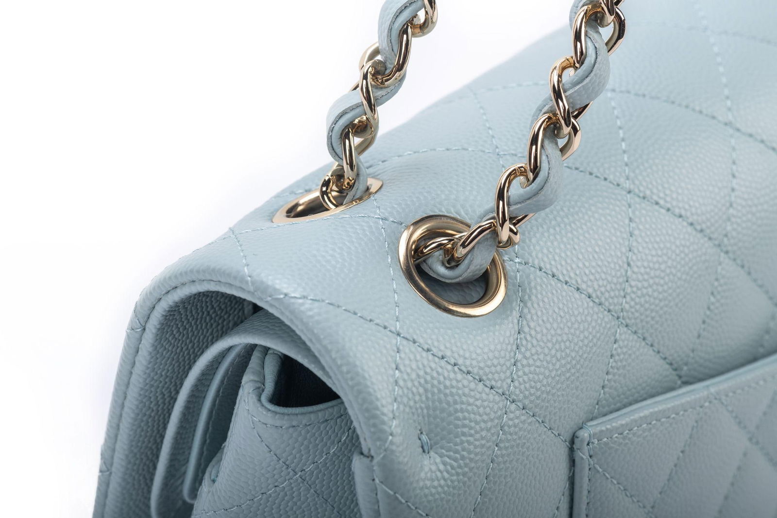 Chanel Celeste Caviar Double Flap Bag Collection 32 BNIB - 7