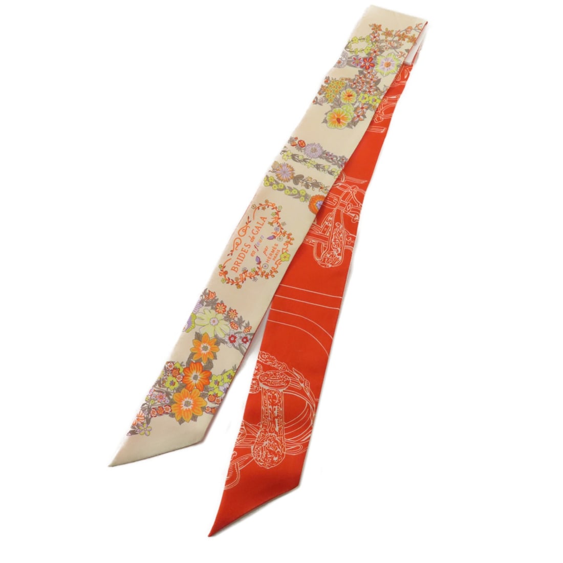 HERMES Multicolor Silk Twilly Scarf Made in France (1 of 8)