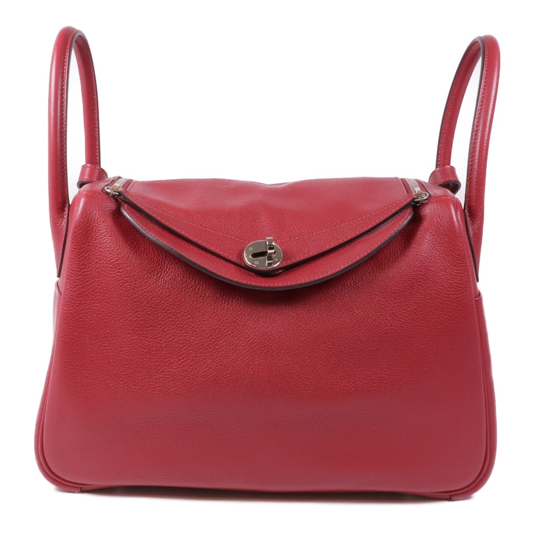 HERMES Lindy 30 Shoulder Bag Taurillon Clemence Red PHW (1 of 13)