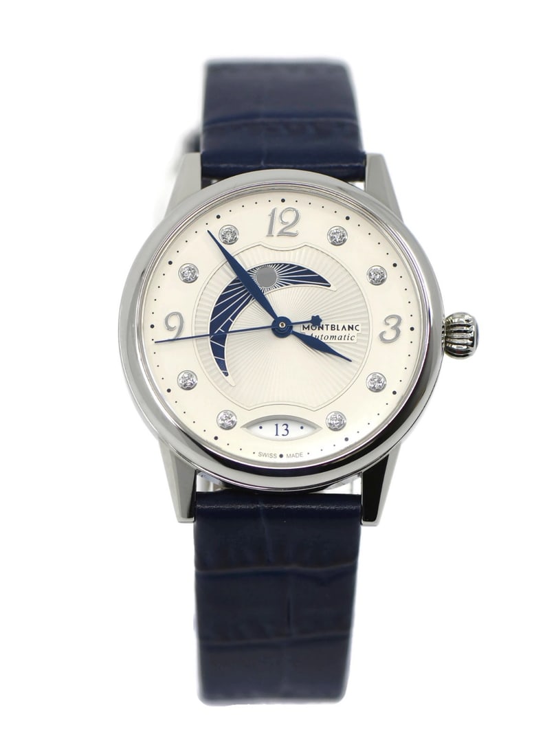 Montblanc Boheme Diamond Automatic Watch Ref 127354 with Box and Papers: Montblanc Boheme Diamond Automatic Watch Ref 127354 with Box and Papers This Montblanc Boheme Diamond Stainless Steel Watch (Ref: 127354) is a stunning wristwatch featuring a mechanical (automatic) mo