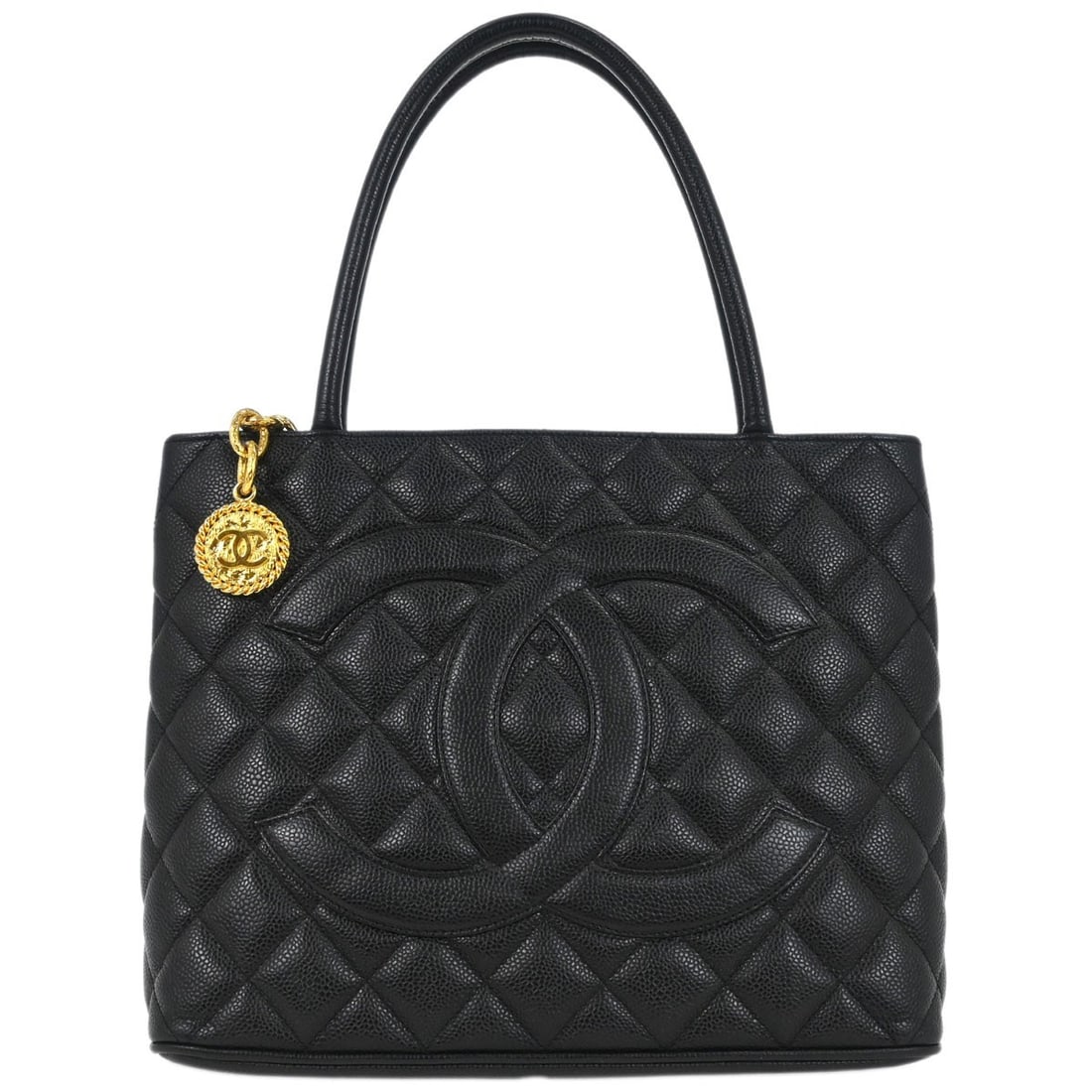 Chanel Medallion Black Caviar Leather Tote Handbag (1 of 10)