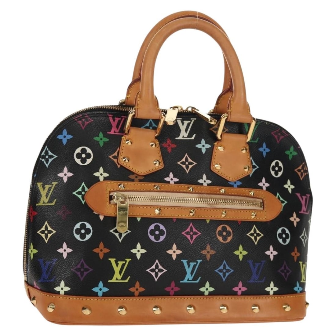 LOUIS VUITTON Monogram Multicolor Alma Hand Bag Black M92646 Authentic: LOUIS VUITTON Monogram Multicolor Alma Hand Bag Black M92646 Authentic This exquisite Louis Vuitton Monogram Multicolor Alma Hand Bag showcases a stylish black exterior crafted from durable Monogram M
