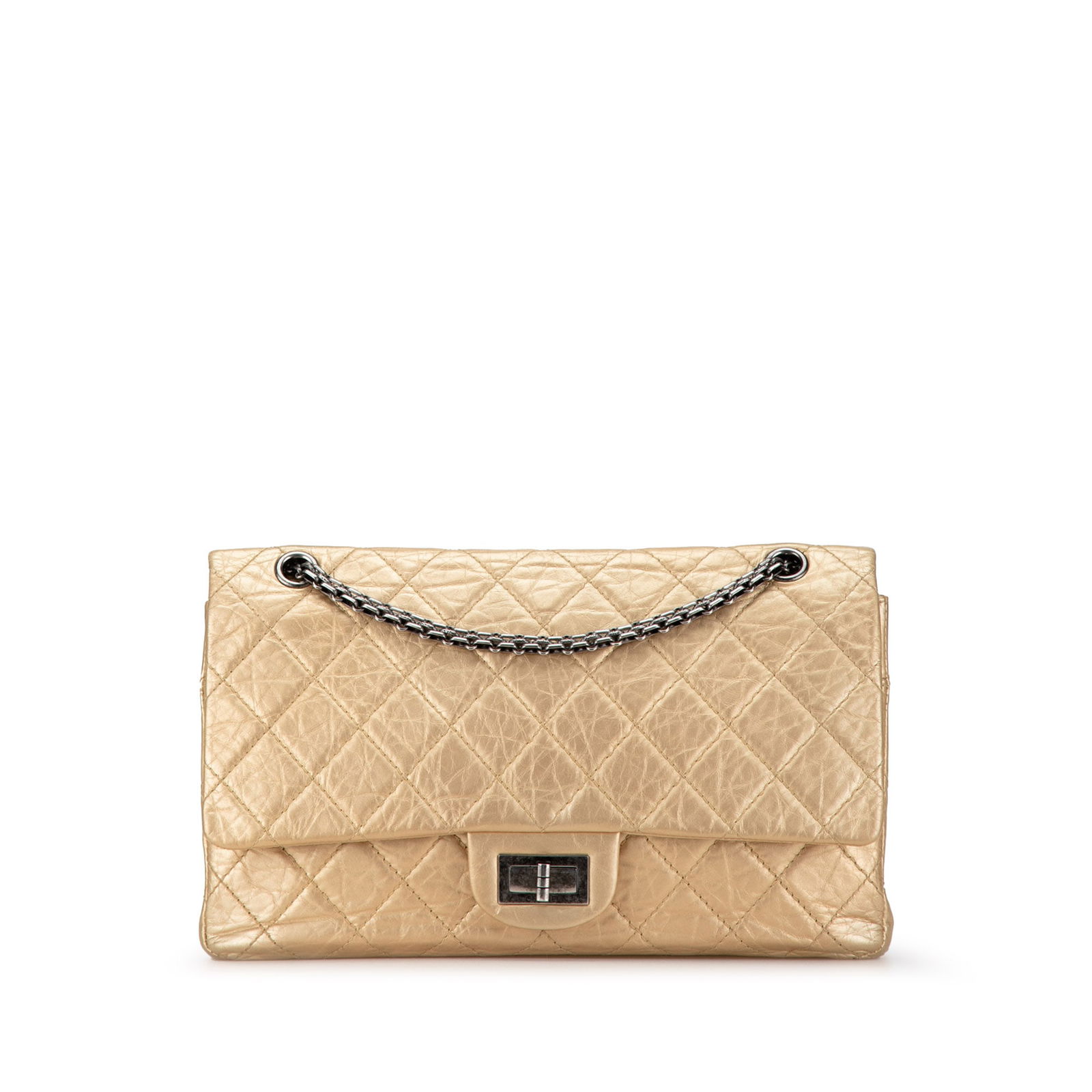 Chanel Reissue 2.55 Aged Calfskin Double Flap Shoulder Bag Gold (1 of 9)