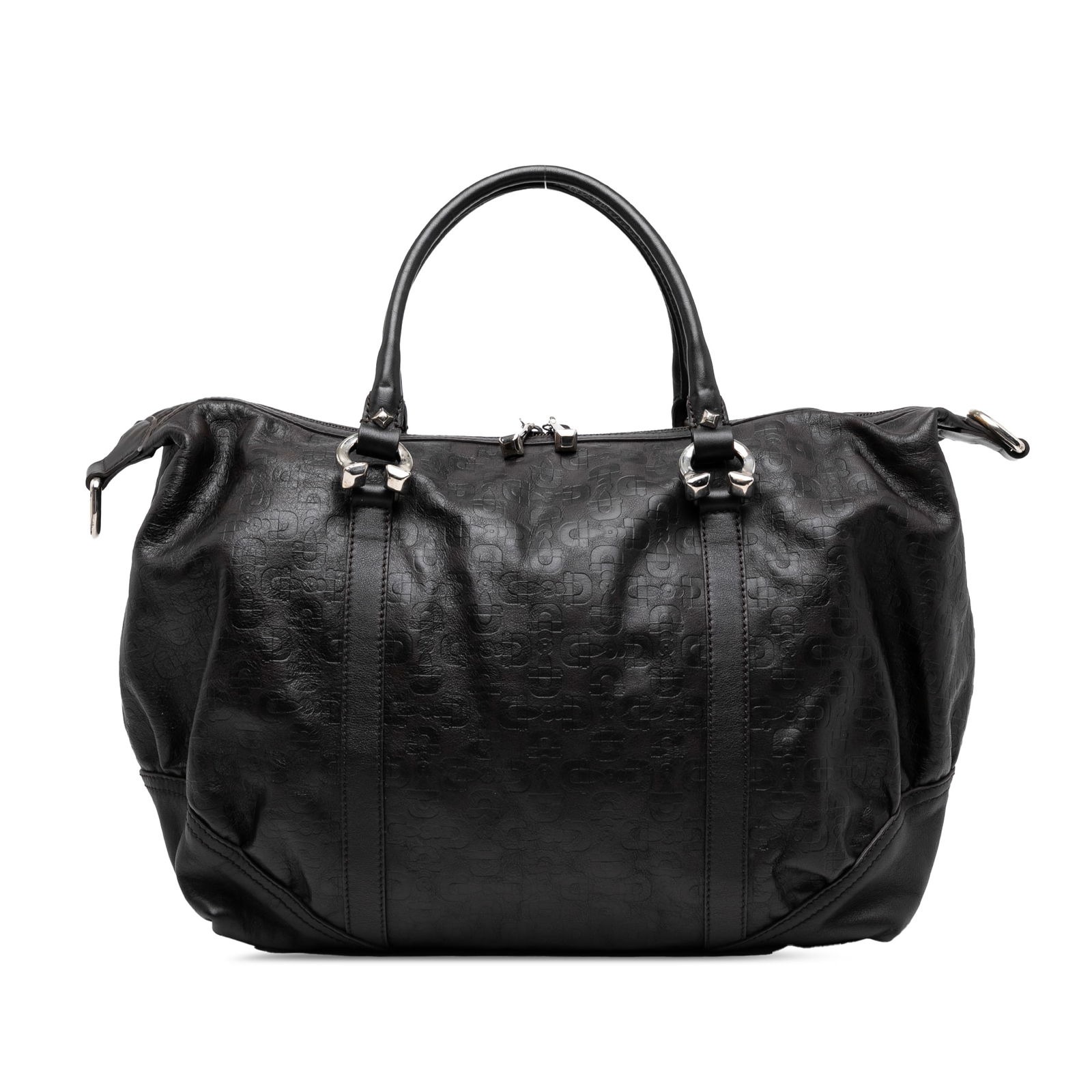Gucci Black Embossed Leather Horsebit Satchel Bag (1 of 8)