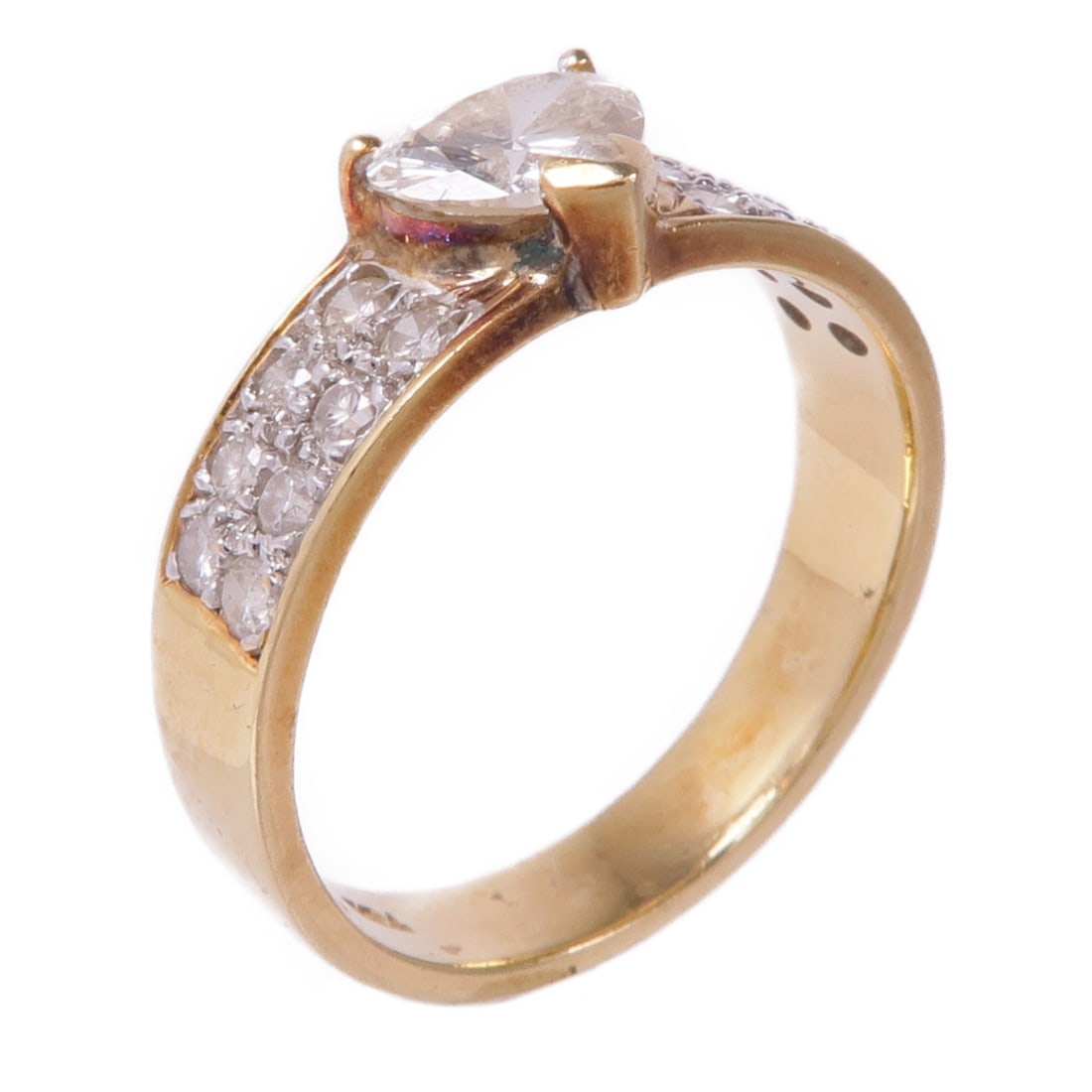 JEWELRY 18K Yellow Gold Diamond Ring Size 5: JEWELRY 18K Yellow Gold Diamond Ring Size 5 This exquisite diamond ring showcases a stunning combination of 18K yellow gold and a sparkling clear diamond at its center. Designed in a classic style, th
