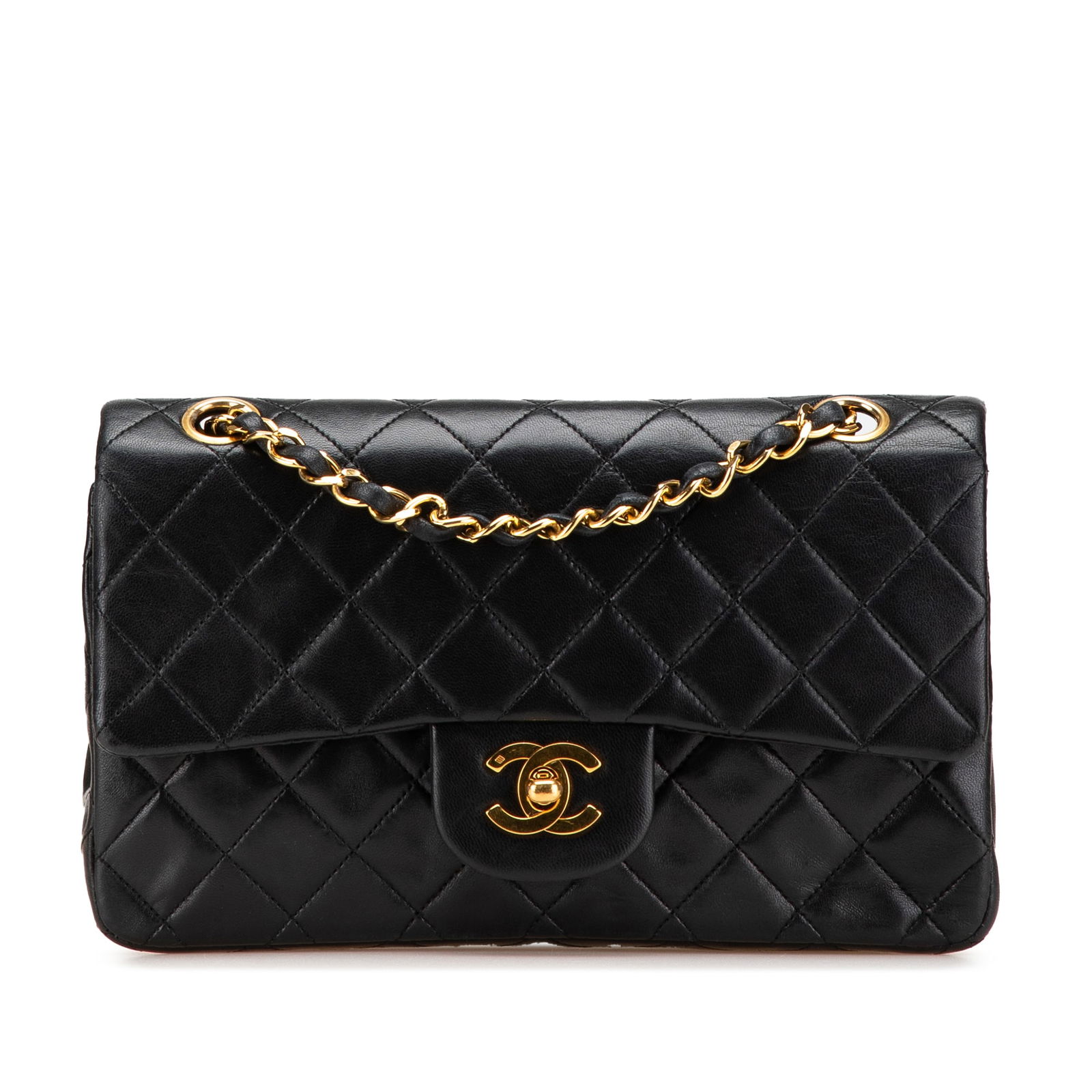 Chanel Black Small Classic Lambskin Double Flap Bag (1 of 13)