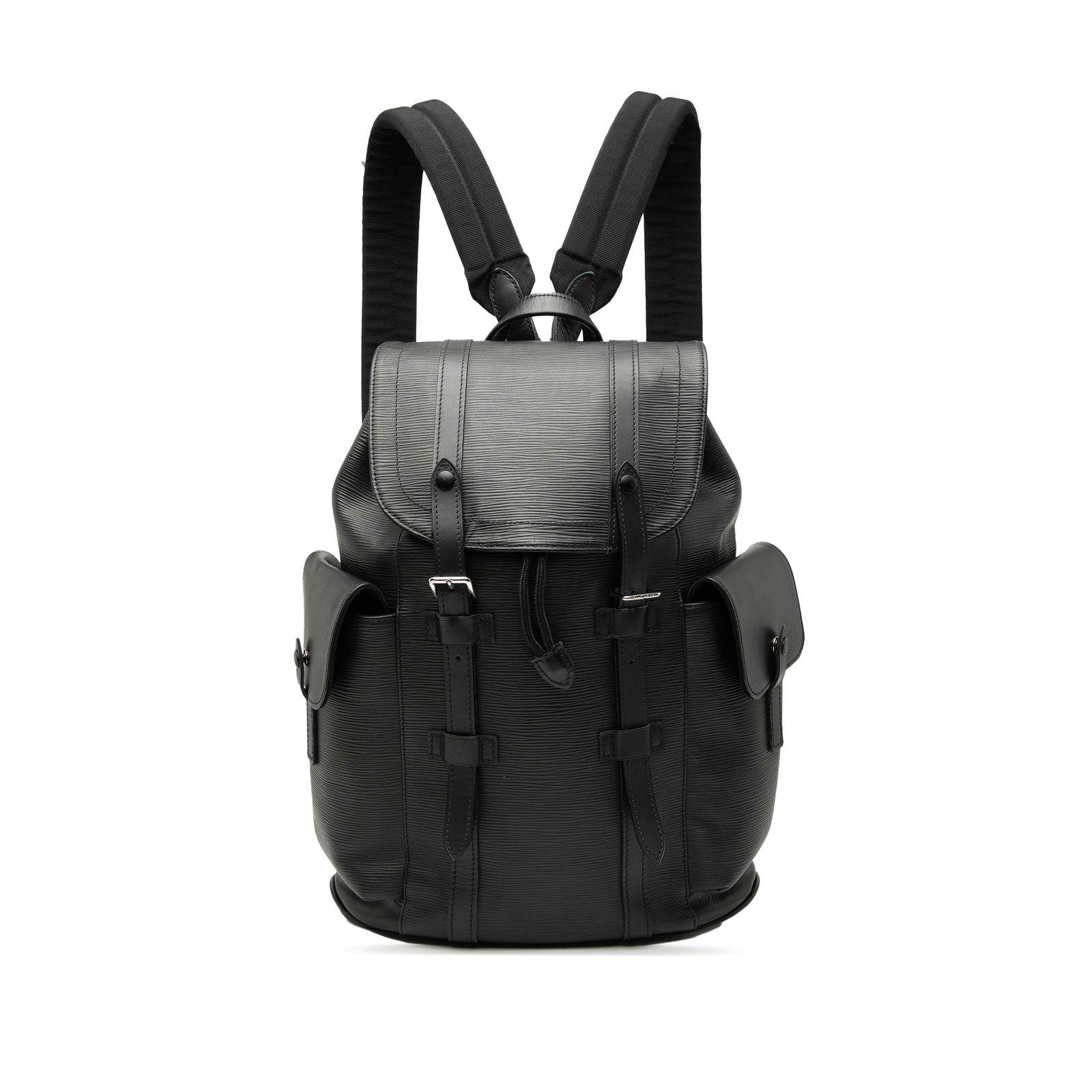 Louis Vuitton Epi Christopher PM Black Leather Backpack: Louis Vuitton Epi Christopher PM Black Leather Backpack The Louis Vuitton Epi Christopher Backpack PM is a stylish and practical accessory crafted from durable epi leather. This backpack features a fl