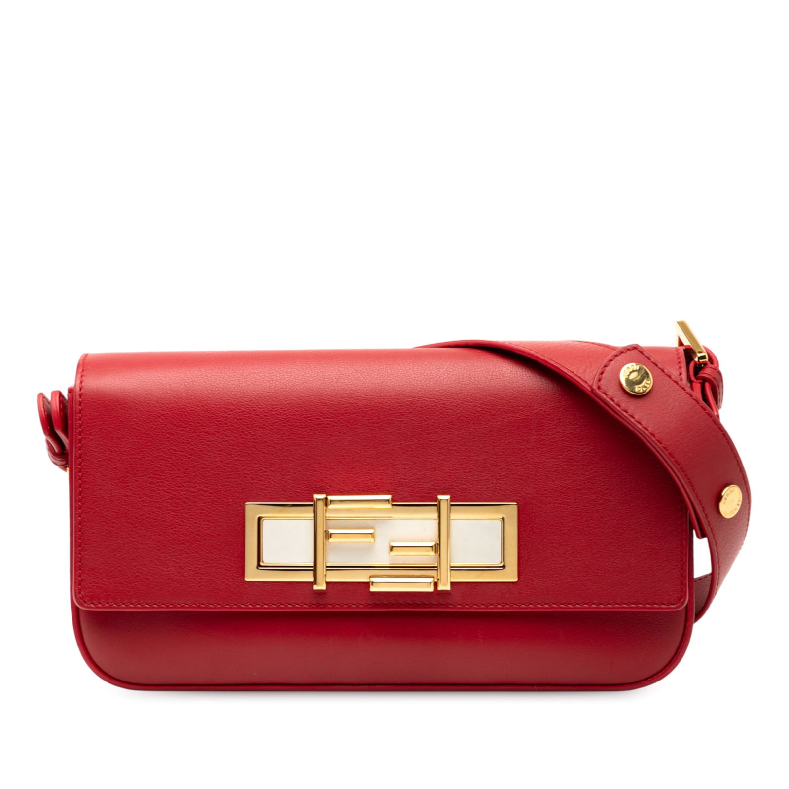 Fendi Leather 3Baguette Shoulder Bag Red Italy (1 of 7)