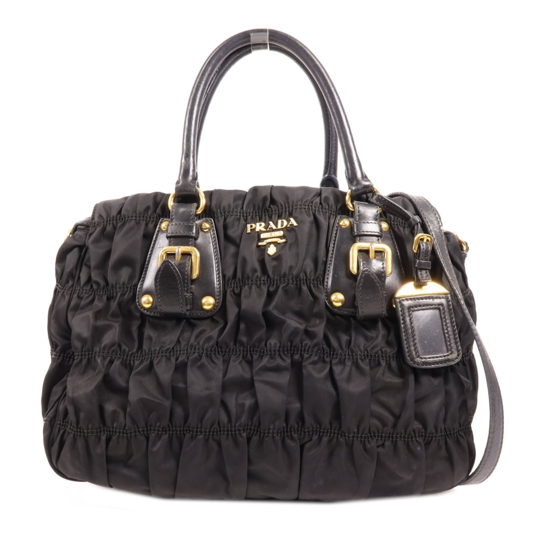 PRADA Tessuto Gaufre Black Nylon 2 Way Shoulder Bag BN1336 (1 of 18)