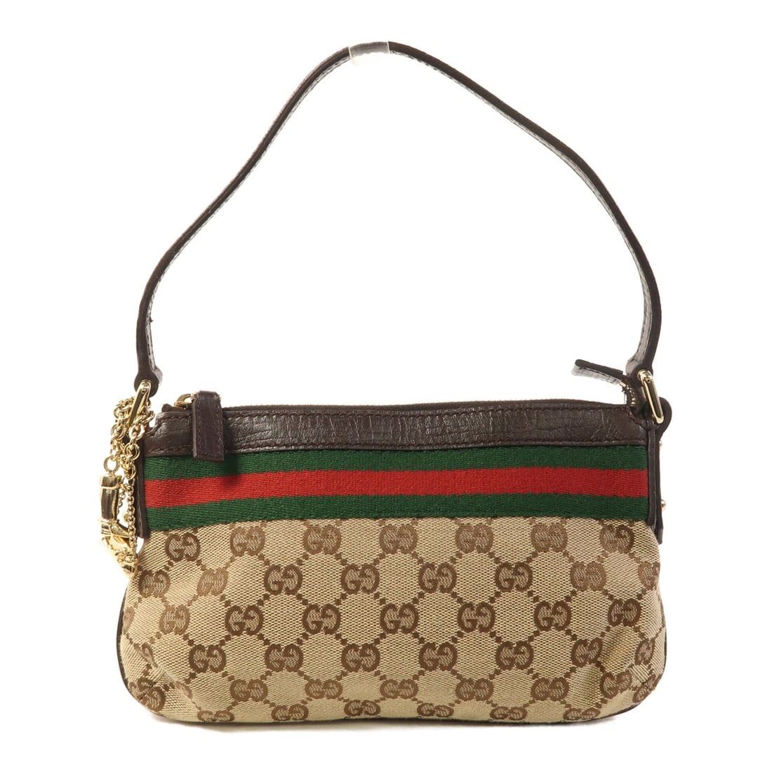 GUCCI GG Canvas Shoulder Bag Brown GHW 145970 Italy: GUCCI GG Canvas Shoulder Bag Brown GHW 145970 Italy This GUCCI GG GHW Shoulder Bag is crafted from high-quality GG canvas in a rich brown color, making it a stylish accessory for any occasion. The bag