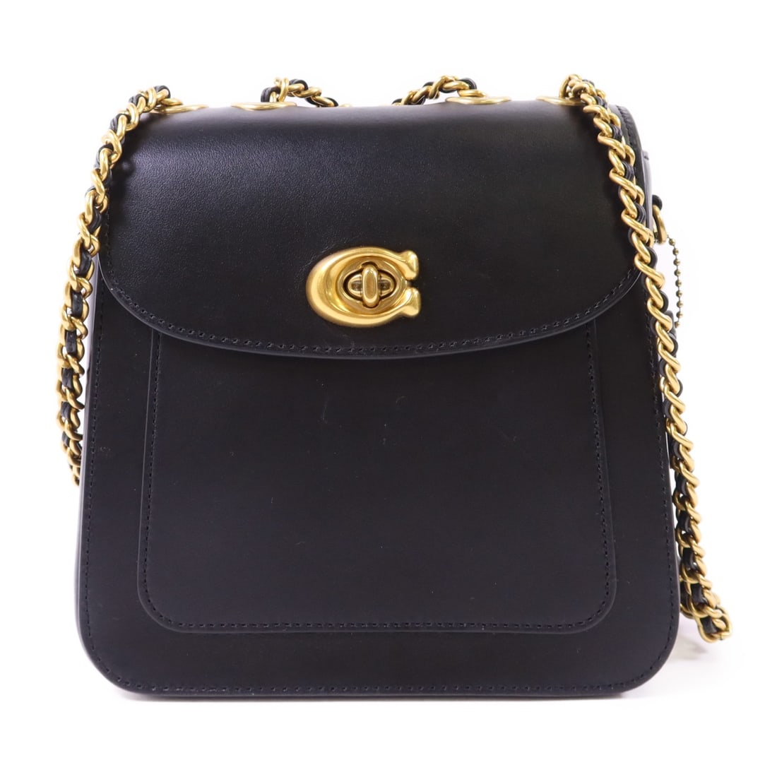 COACH Black Calfskin Leather GHW Rucksack Backpack: COACH Black Calfskin Leather GHW Rucksack Backpack This elegant COACH Rucksack Backpack is crafted from high-quality black calfskin leather, offering both style and durability. Designed with a sleek s