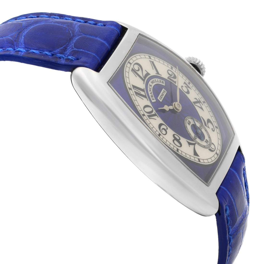 Franck Muller Cintree 18K Gold Ladies Watch Blue Dial Manual Swiss - 4