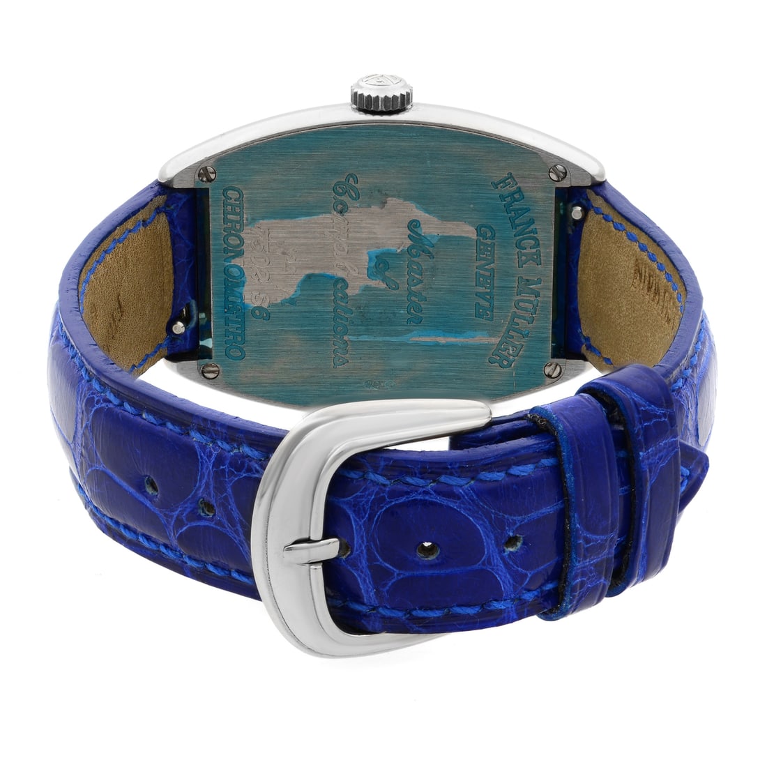 Franck Muller Cintree 18K Gold Ladies Watch Blue Dial Manual Swiss - 5