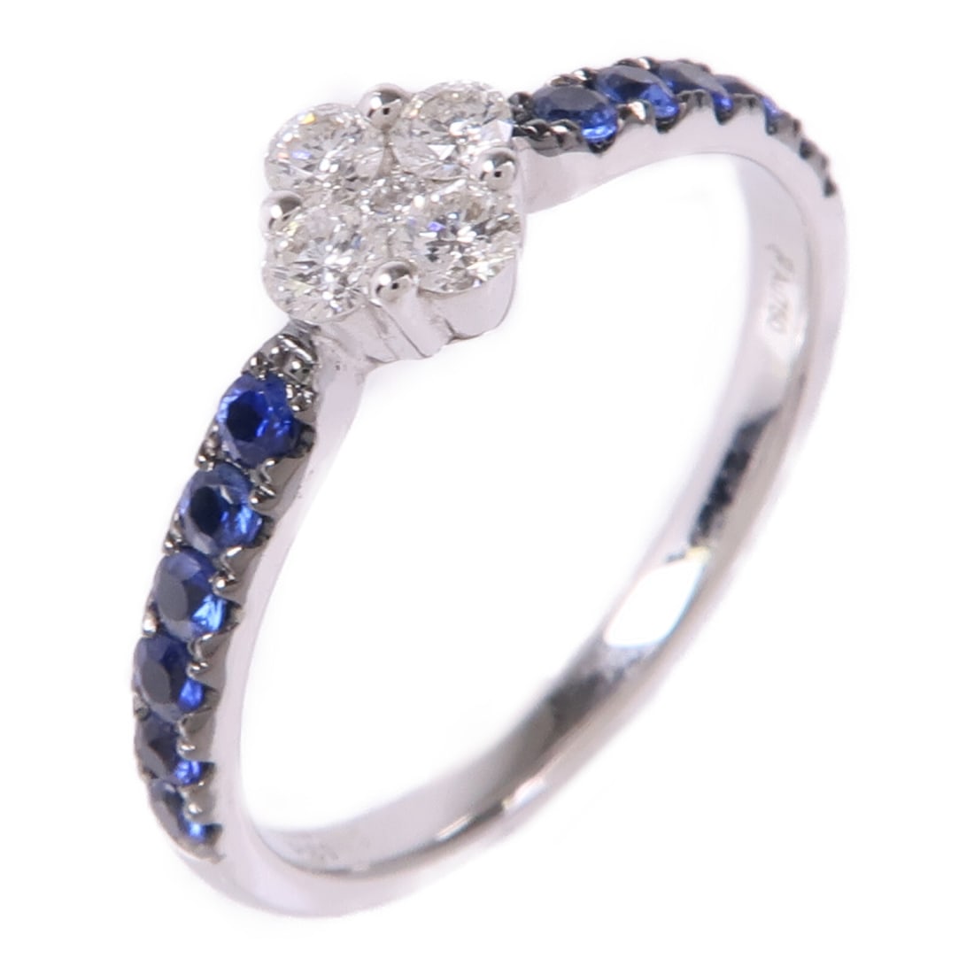 Sapphire Diamond Ring in 18K White Gold by JEWELRY Size 6.25 (1 of 8)