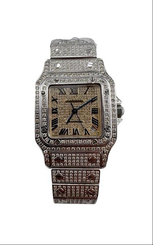 Cartier Santos Galbee XL Diamond Bezel Roman Dial Ref 2823 Ladies Watch (1 of 3)