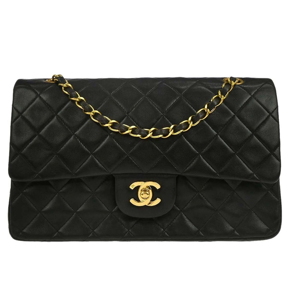 Chanel Black Lambskin Medium Classic Double Flap Shoulder Bag (1 of 10)