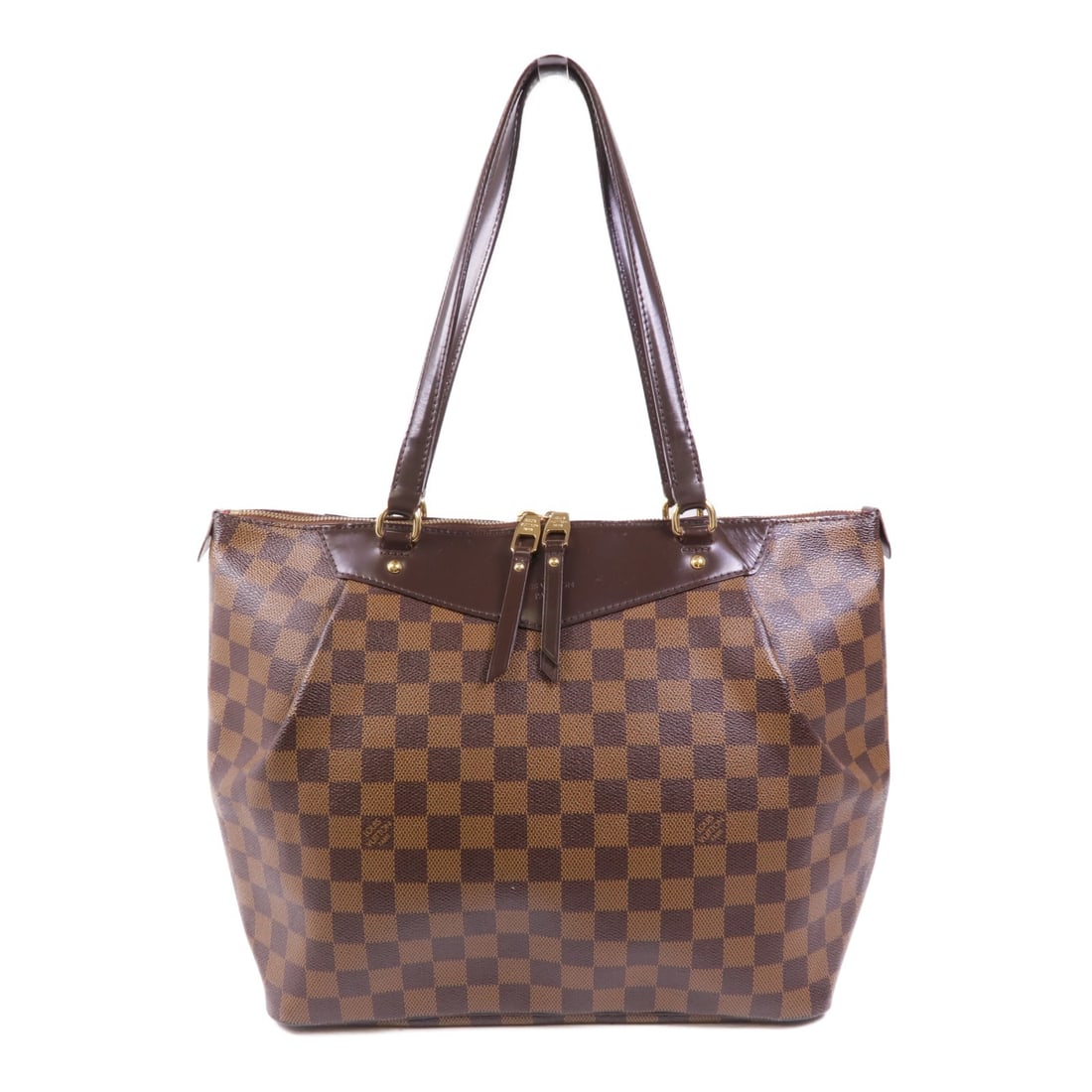 LOUIS VUITTON Westminster GM Shoulder Bag Damier Brown PVC Canvas: LOUIS VUITTON Westminster GM Shoulder Bag Damier Brown PVC Canvas Elevate your style with this stunning LOUIS VUITTON Westminster GM Shoulder Bag. Crafted from durable PVC coated canvas, this shoulder