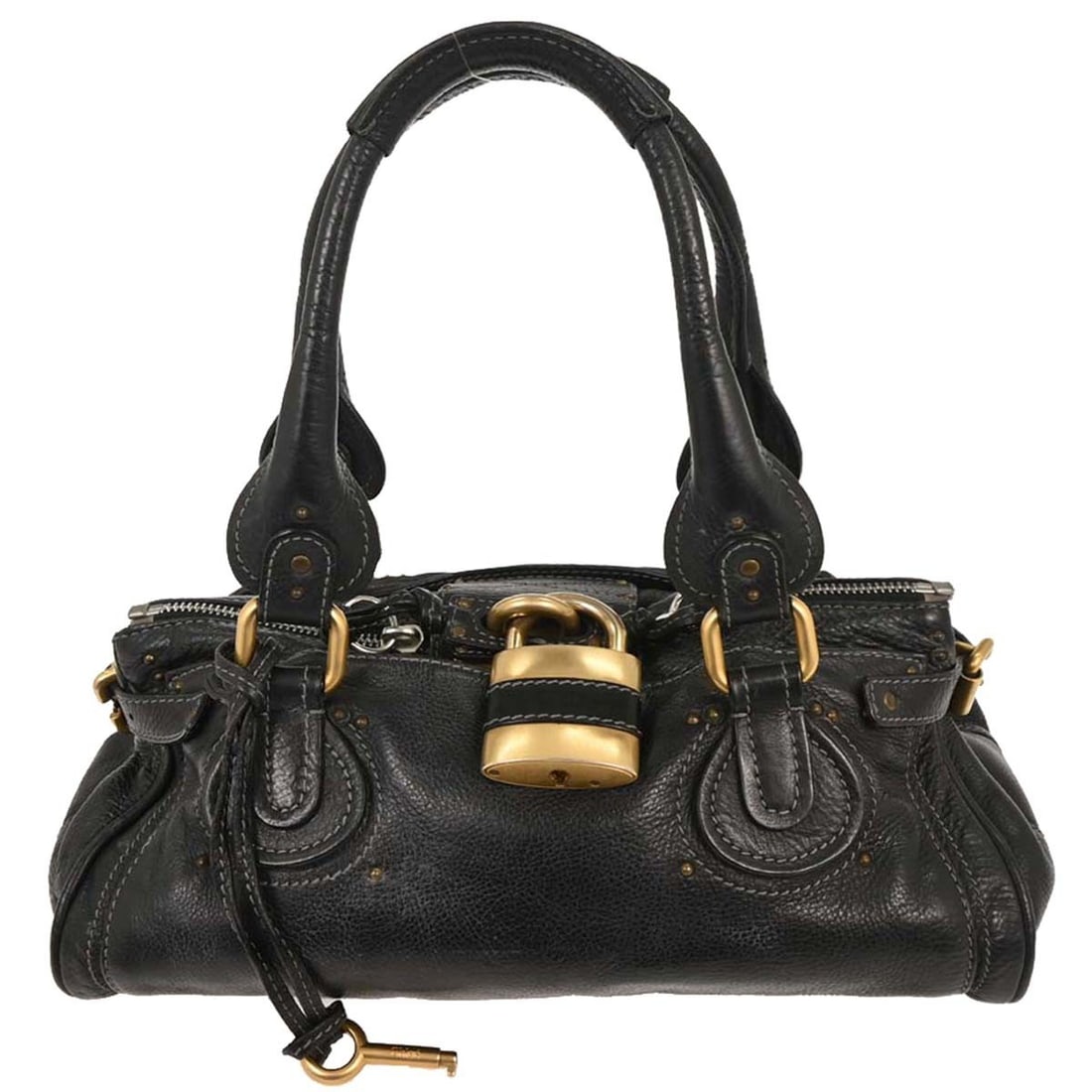 Chloe Black Paddington Leather Handbag 14x7x8 Italy: Chloe Black Paddington Leather Handbag 14x7x8 Italy Elevate your casual style with this Chloe Black Paddington Handbag, a perfect blend of elegance and functionality. Crafted from high-quality leather