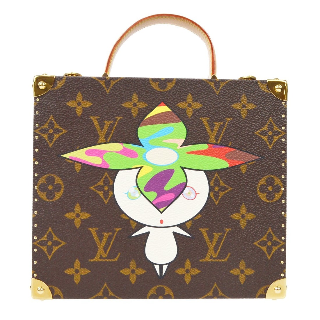 Louis Vuitton Takashi Murakami Monogram Flower Handbag M92475: Louis Vuitton Takashi Murakami Monogram Flower Handbag M92475 Elevate your style with this exquisite Louis Vuitton Flower Hat Man Takashi Murakami Jewelry Box Handbag. Crafted in France, this medium-s