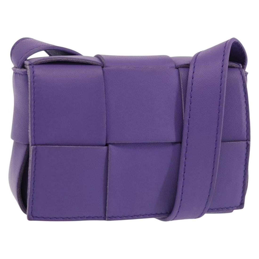 Bottega Veneta Maxi Intrecciato Purple Leather Shoulder Bag (1 of 18)