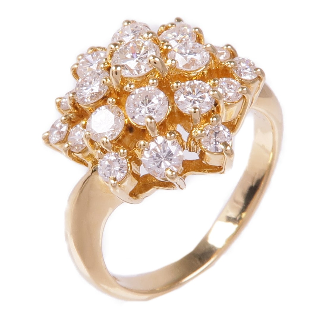 Exquisite 18K Yellow Gold Diamond Ring Size 4.5 (1 of 8)