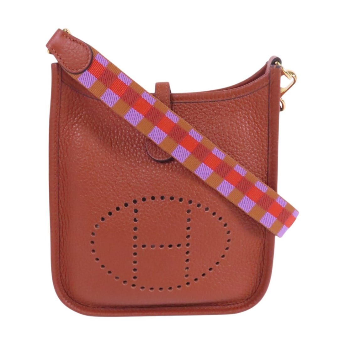 HERMES Evelyne TPM Shoulder Bag Clemence Leather Brown GHW (1 of 15)